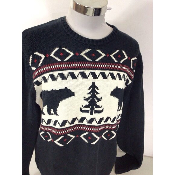 Chaps Ralph Lauren Bear Sweater Mens Medium - Picture 2 of 5